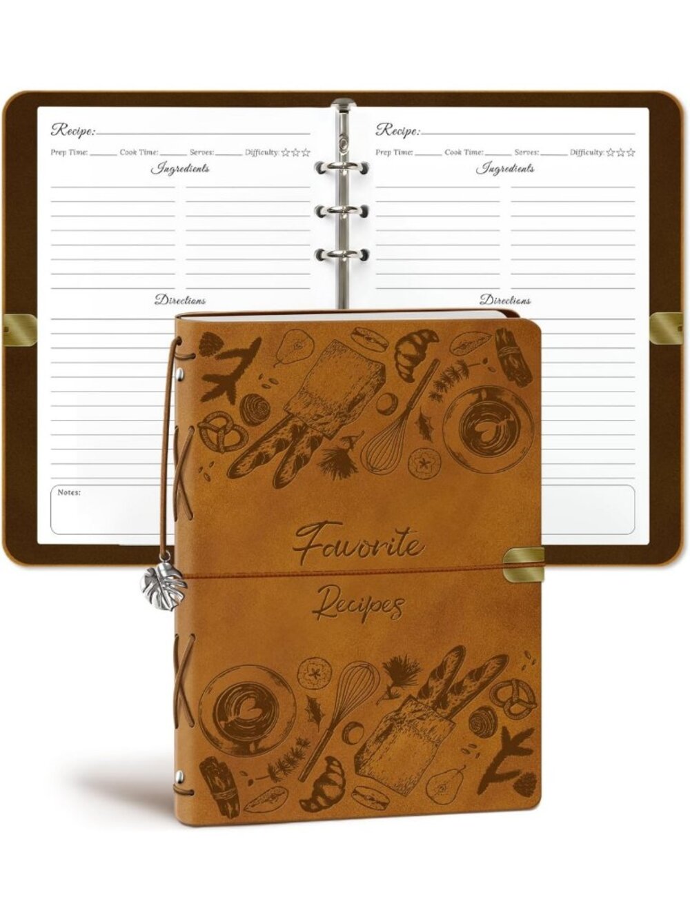 Personalized Recipe Journal for Family Recipes, Blank Cookbook Binder, Keepsake